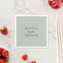 Baby Shower Simple Vert Sauge