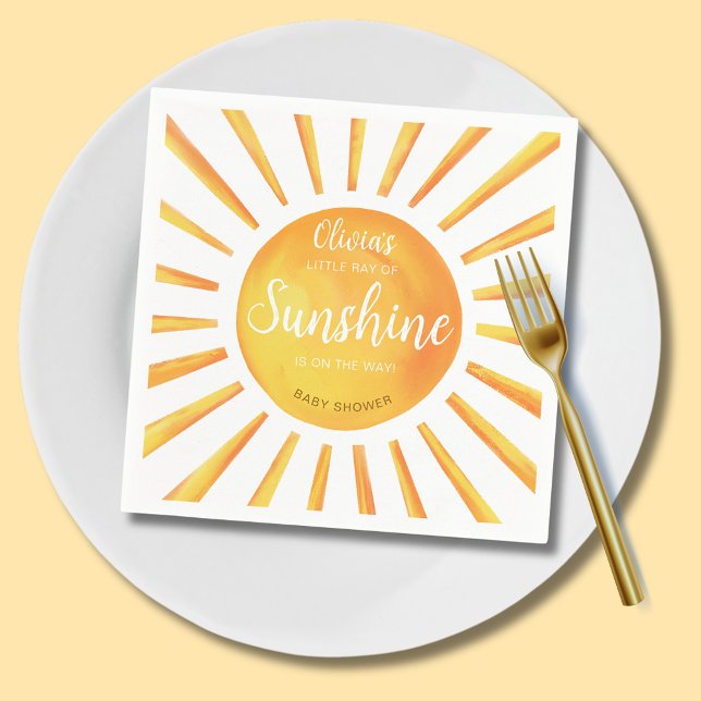Serviette En Papier Baby shower solaire (Little Ray of Sunshine Baby Shower paper napkins)