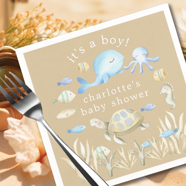 Serviette En Papier Baby shower sous-marin Whimsy (Créateur téléchargé)