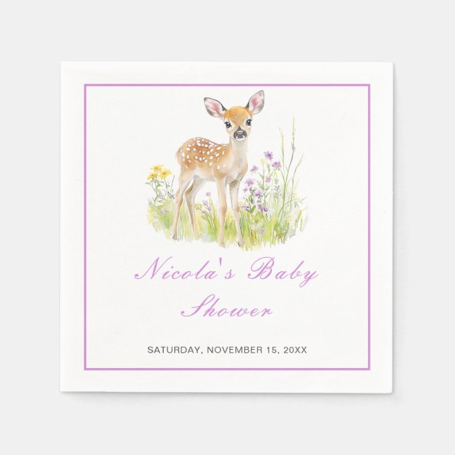 Serviette En Papier Baby shower Spring Deer (Devant)