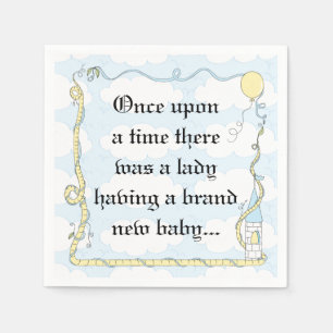 Serviette En Papier Baby shower Standard Cocktail Napkin Castle Yel/Bl