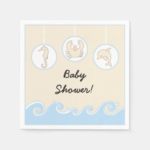 Serviette En Papier Baby shower Standard Cocktail Napkin "Sea Mobile"