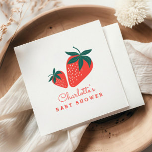 Serviette En Papier Baby shower sucré aux fraises rouges
