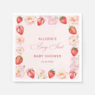 Serviette En Papier Baby Shower Sucré aux Fraises Ruban 