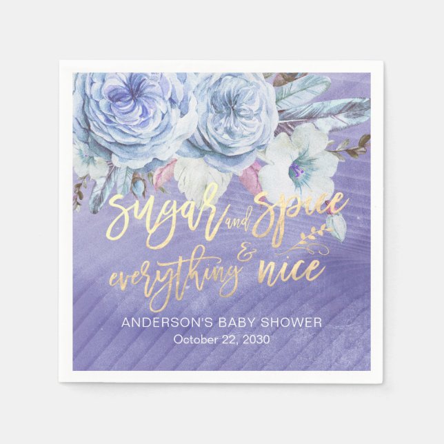 Serviette En Papier Baby shower Sucre épices Tout Nice (Devant)