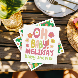 Serviette En Papier BABY SHOWER Super marguerites COLORÉ PERSONNALISÉ