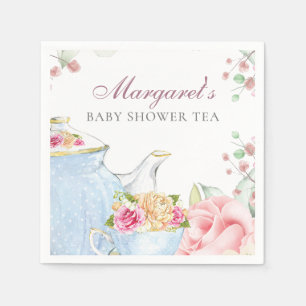 Serviette En Papier Baby shower Tea Party personnalisé Floral
