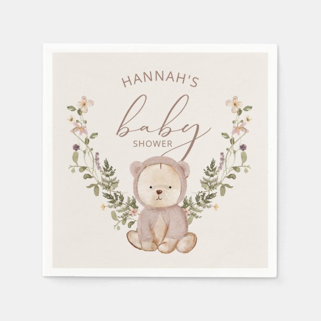 Serviette En Papier Baby shower Teddy Bear (Devant)