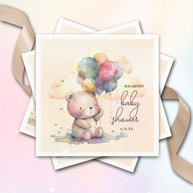 Serviette En Papier Baby shower Teddy Bear (Créateur téléchargé)
