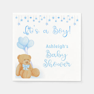 Serviette En Papier Baby shower Teddy Bear Ballons Bleus C'EST UN GARÇ