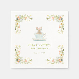 Serviette En Papier Baby Shower Thé de la fête du Lapin de Printemps