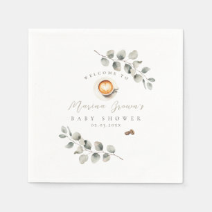 Serviette En Papier Baby shower thème caféine