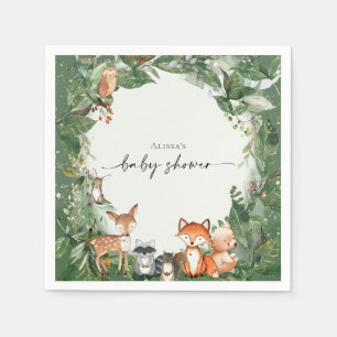 Serviette En Papier Baby-Shower Thème Forêt