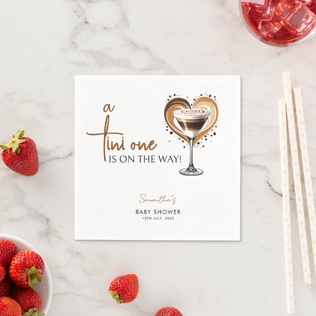 Serviette En Papier Baby shower Tini One Espresso Martini (En situation)