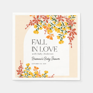 Serviette En Papier Baby shower Tombe En Amour Automne Floral