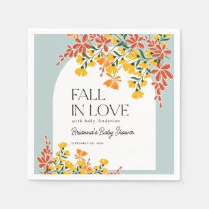 Serviette En Papier Baby Shower Tombez Amoureux Floral D'automne