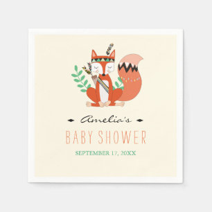 Serviette En Papier Baby shower tribal Woodland Fox douche serviettes