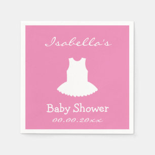 Serviette En Papier Baby shower tutu ballerine rose personnalisée serv