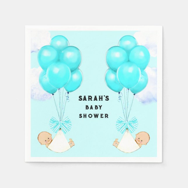 Serviette En Papier Baby shower Twin Boys (Devant)