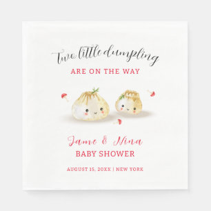 Serviette En Papier Baby shower Twin Cute Dumpling Champignons