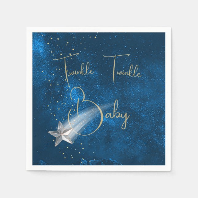Serviette En Papier Baby Shower Twinkle Twinkle Étoiles  (Devant)