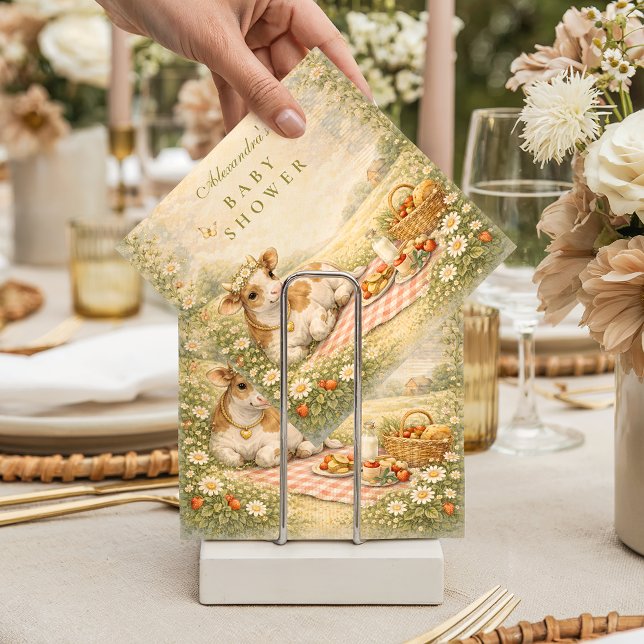 Serviette En Papier Baby Shower Vache Highland Rustique (Créateur téléchargé)