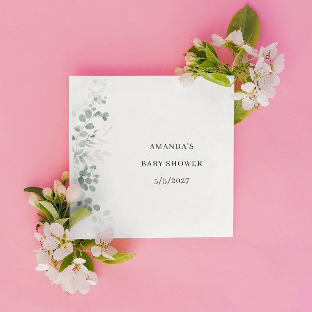 Serviette En Papier Baby shower verdoyant (Créateur téléchargé)