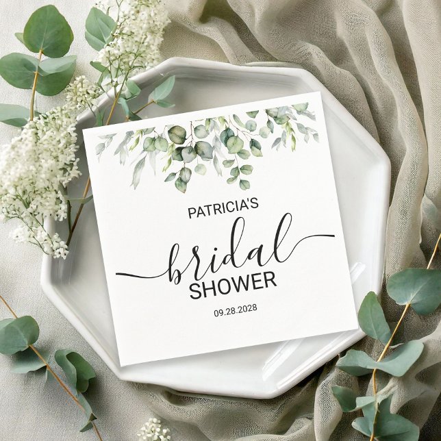 Serviette En Papier Baby Shower Verdure Eucalyptus (Créateur téléchargé)