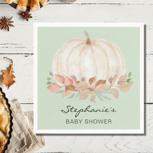 Serviette En Papier Baby shower vert de citrouille Automne