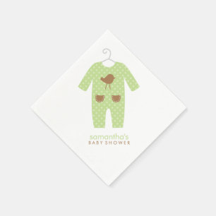 Serviette En Papier Baby shower vert d'équipement de bébé