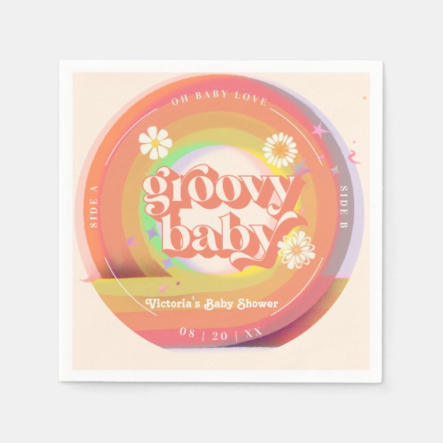 Serviette En Papier baby shower vinil Grovy (Devant)