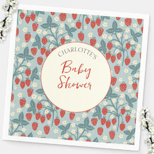 Serviette En Papier Baby Shower Vintage Baies Sucrées Fleur de Fraisie