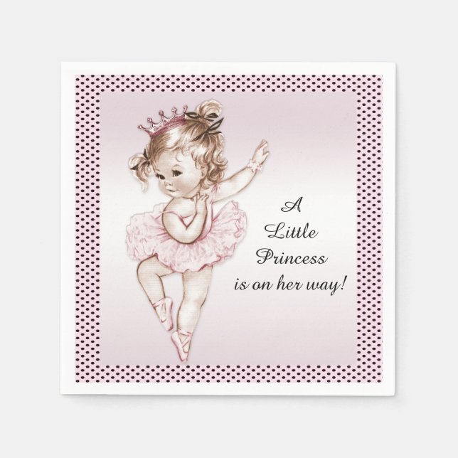 Serviette En Papier Baby shower vintage Ballerina Princess (Devant)