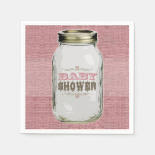 Serviette En Papier Baby shower vintage de rose de regard de pot de