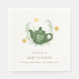 Serviette En Papier Baby shower vintage de verdure Orange Park-Tea