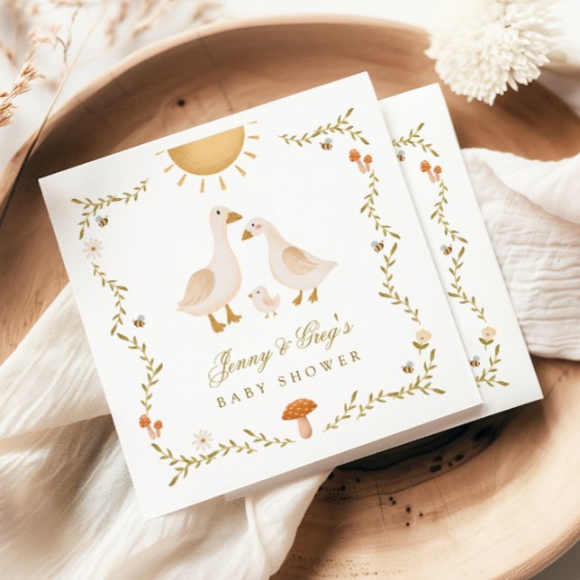 Serviette En Papier Baby shower vintage d'oie (Créateur téléchargé)