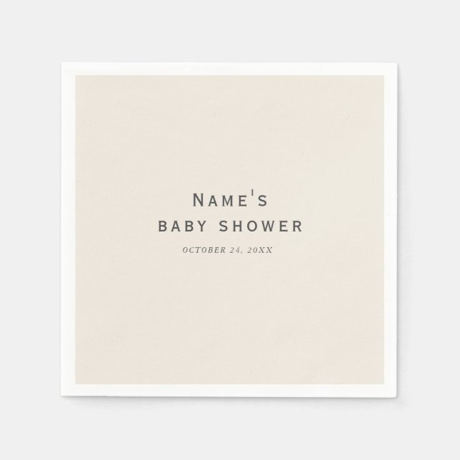 Serviette En Papier Baby shower vintage en crème (Devant)