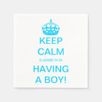 Baby-Shower Vintage Keep Calm Garçon Bleu