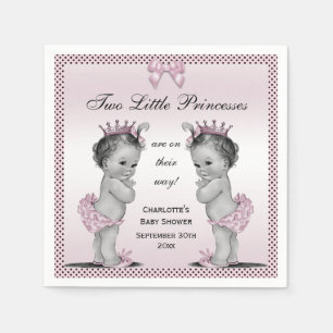 Serviette En Papier Baby shower vintage mignon de princesse Twins