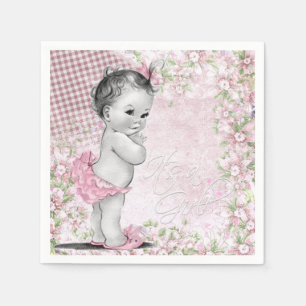 Serviette En Papier Baby-Shower Vintage Rose
