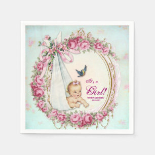 Serviette En Papier Baby-shower vintage shabby