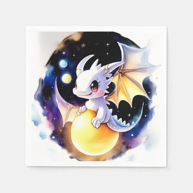 Serviette En Papier Baby shower Whimsical Dragon (Devant)