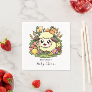 Serviette En Papier Baby shower Whimsical du mouton de ferme