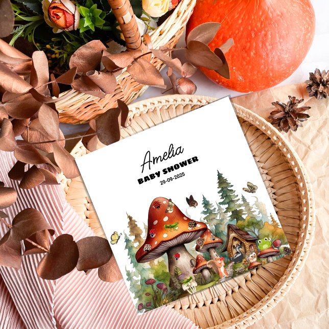 Serviette En Papier Baby shower Whimsical Whimsical de champignons per (Créateur téléchargé)