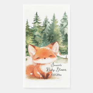 Serviette En Papier Baby shower Whimsical Woodland Fox