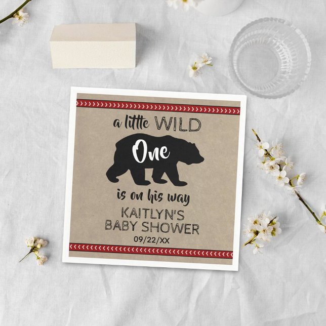 Serviette En Papier Baby shower Wild One Boys (Créateur téléchargé)