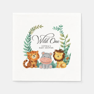 Serviette En Papier Baby shower Wild One Safari Jungle Boys