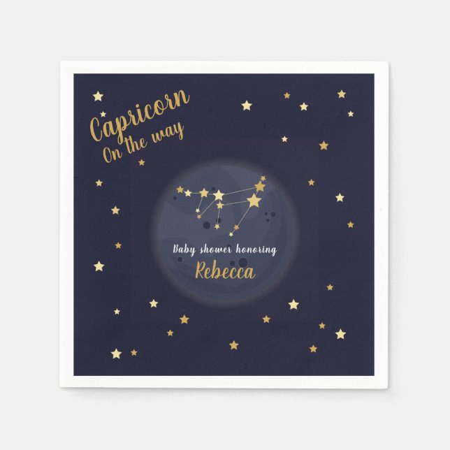 Serviette En Papier Baby shower zodiaque de Capricorne (Devant)