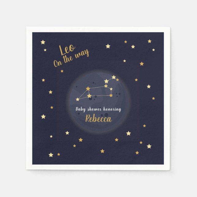 Serviette En Papier Baby shower zodiaque de Leo (Devant)