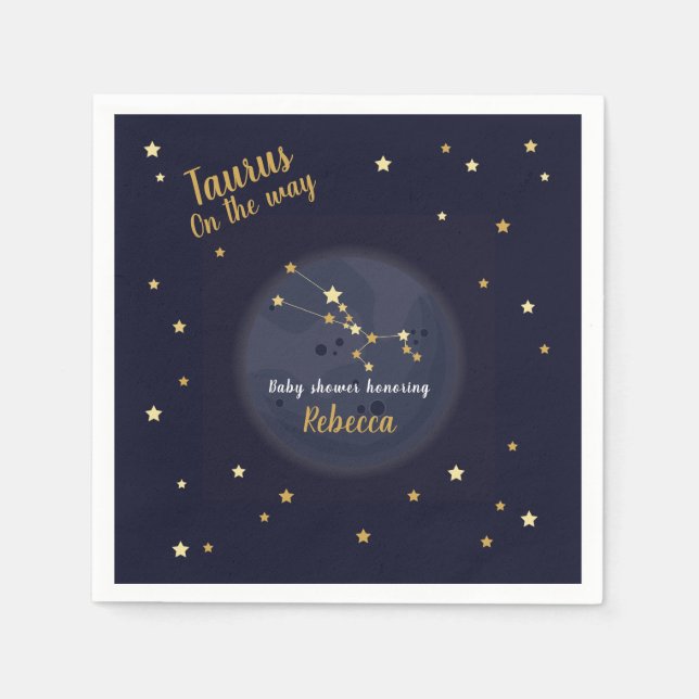 Serviette En Papier Baby shower zodiaque de Taurus (Devant)